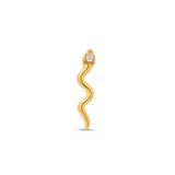 Trident 24kt Gold PVD Titanium Threadless Snake with Crystal Eye Attachment