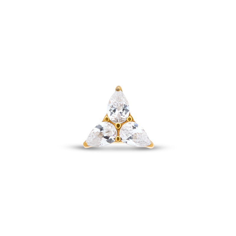 24kt Gold PVD Threadless Titanium Triforce Attachment