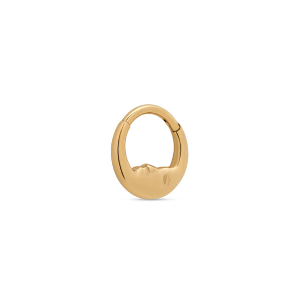 Trident 24kt Gold PVD Titanium Moon Face Hinged Ring