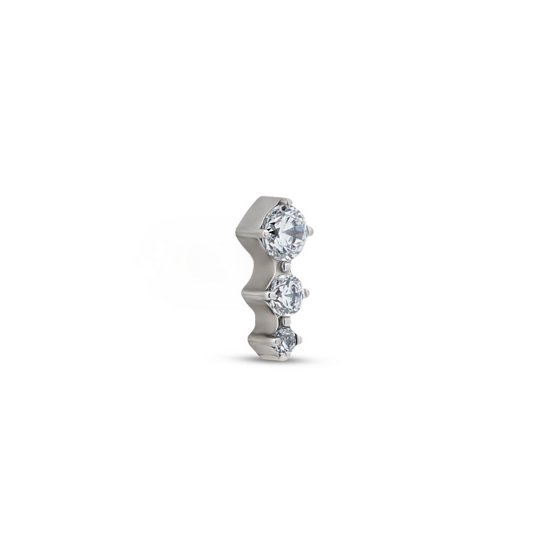 Internally Threaded Titanium Round 3 Stones Attachment