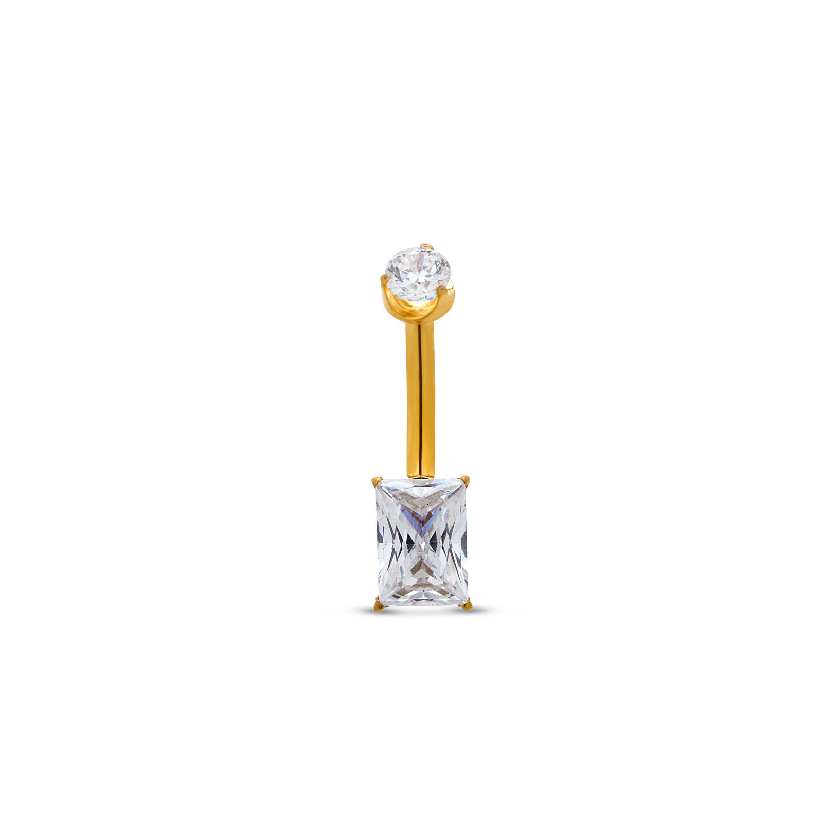 Trident 24kt Gold PVD Titanium Internally Threaded Square Cut Navel