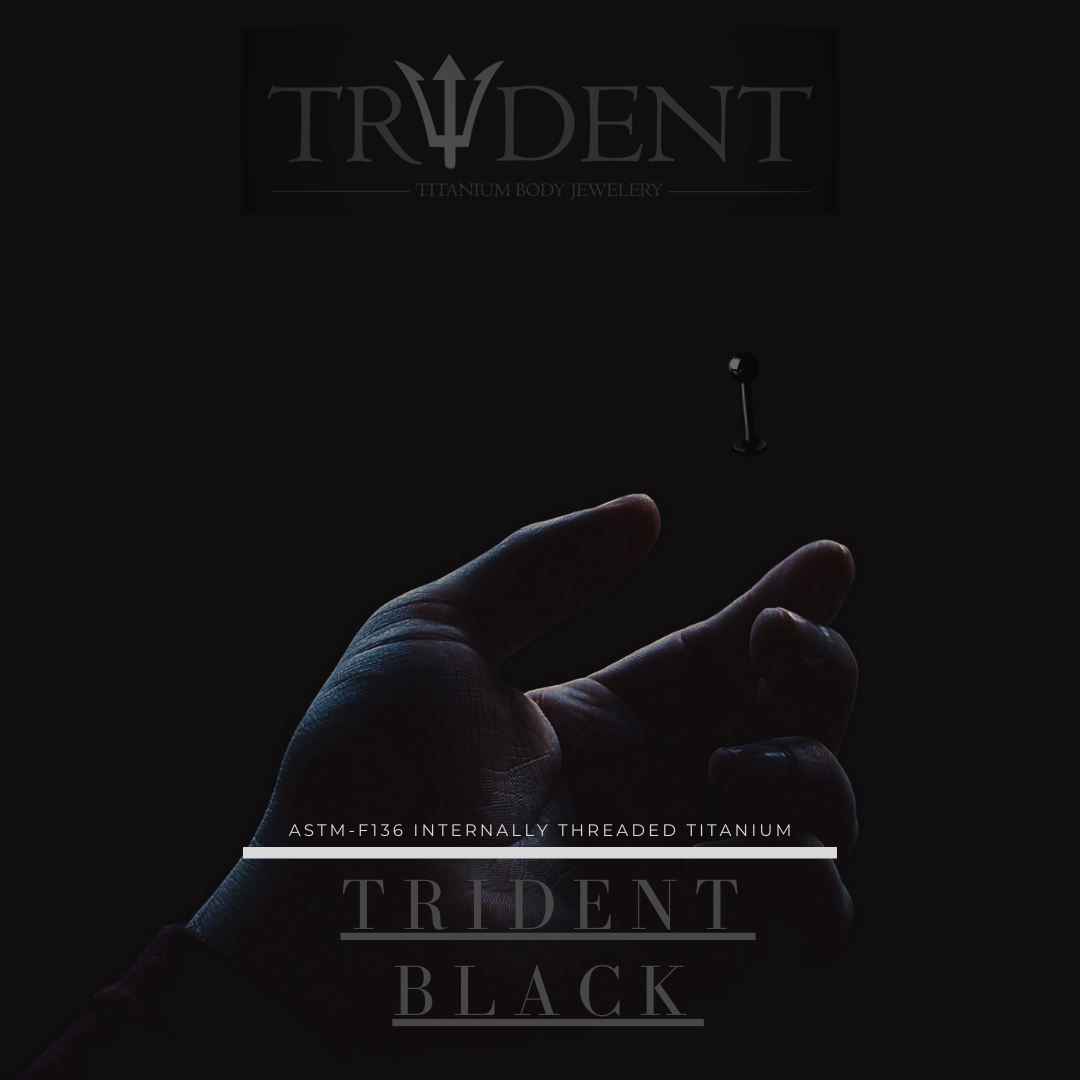 Trident Black PVD Titanium Barbed Wire Hinged Ring