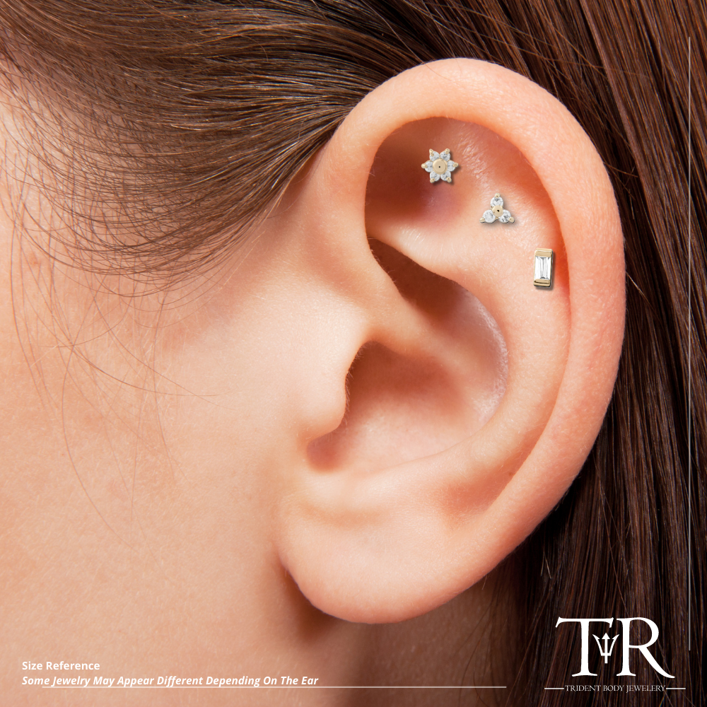 14kt Gold Threadless Trio Attachment