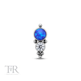 Trident Internally Threaded 2 Jewel Cluster Crystals And Opal Attachment