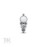 Trident Internally Threaded 2 Jewel Cluster Crystals And Opal Attachment