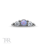 Trident Internally Threaded Long 3 Jewel Cluster Crystals And Opal Attachment