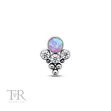 Trident Internally Threaded 4 Jewel Arrow Cluster Crystals And Opal Attachment