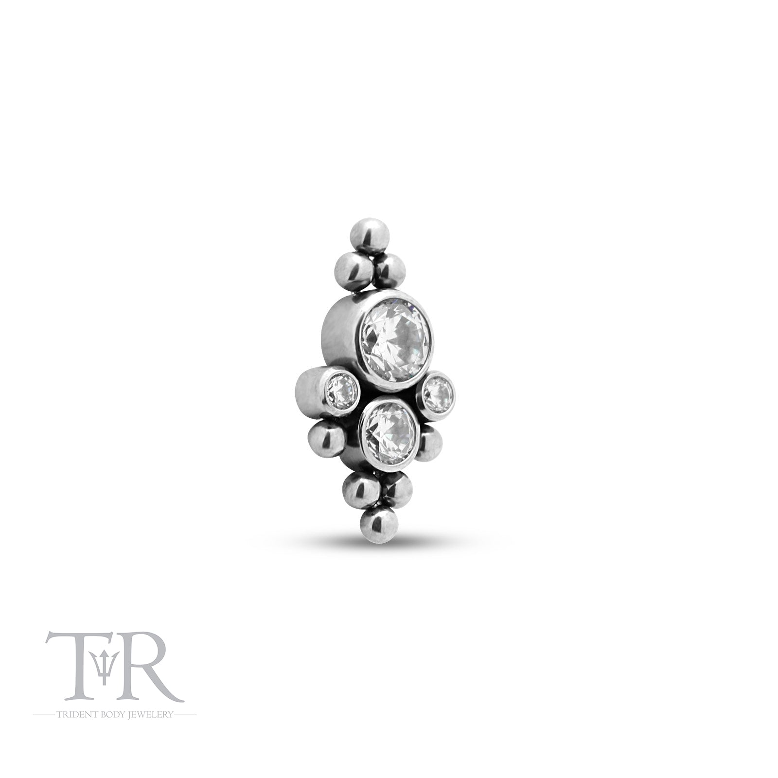 Trident Internally Threaded 4 Jewel 8 Beads Cluster Attachment