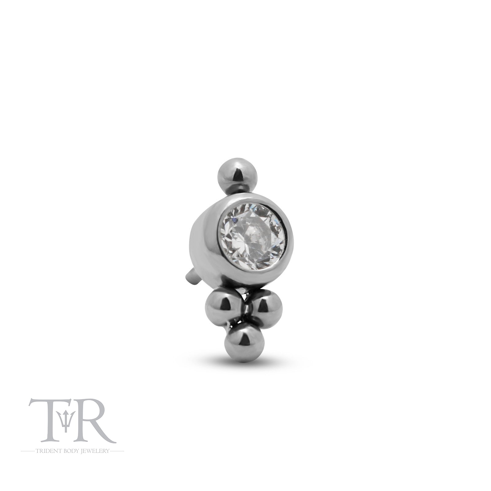 Trident Titanium Threadless Cluster 2.5mm Crystal