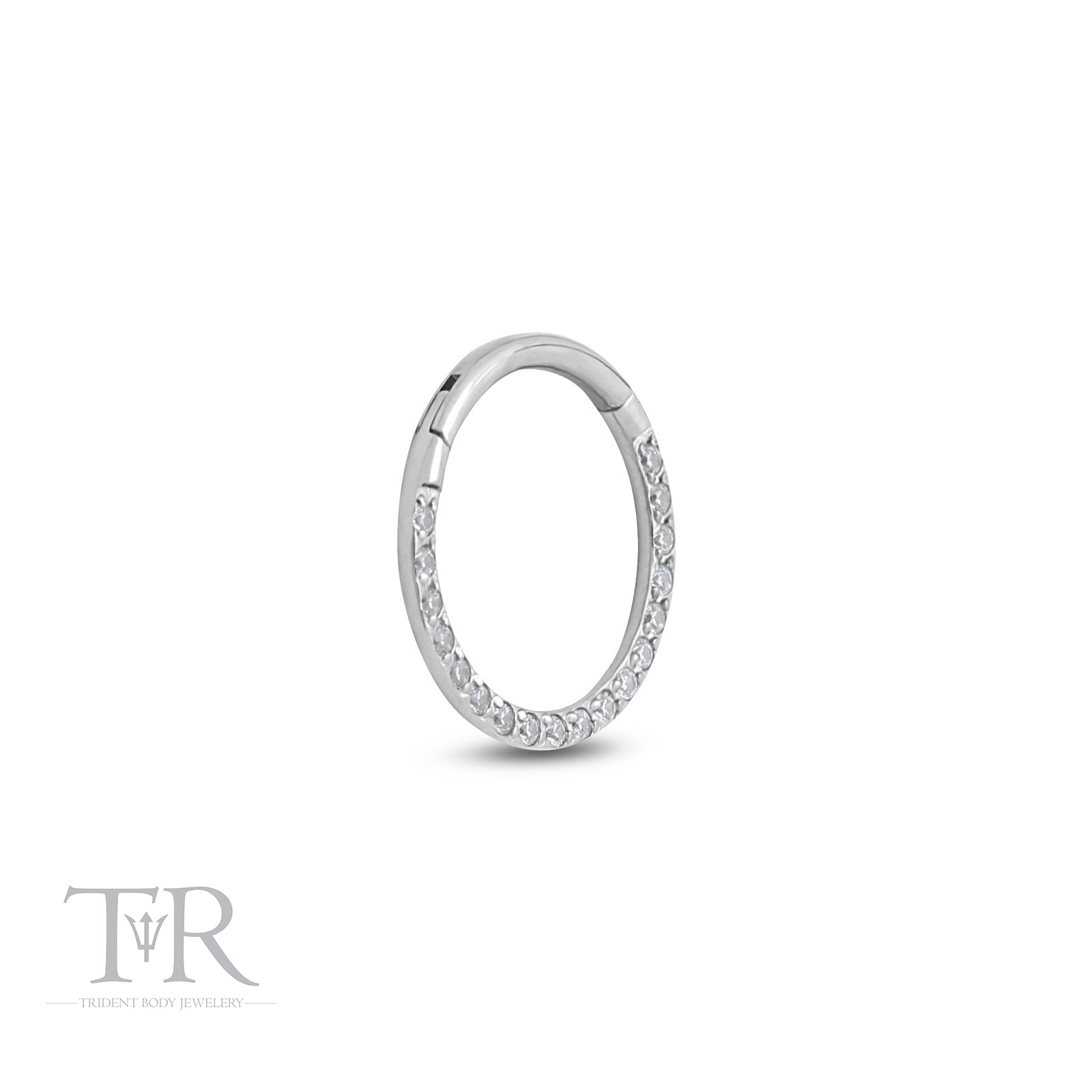 Trident Forward Facing Jewelled Hinged Segment Ring