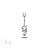 Trident Jewelled Cluster Navel Bar 1.6mm x 10mm