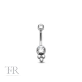 Trident Internally Threaded Jeweled 3 Trio Cluster Navel