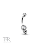 Trident Internally Threaded Jeweled 3 Trio Cluster Navel