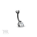 Trident Black PVD Titanium Internally Threaded Prong Set Navel