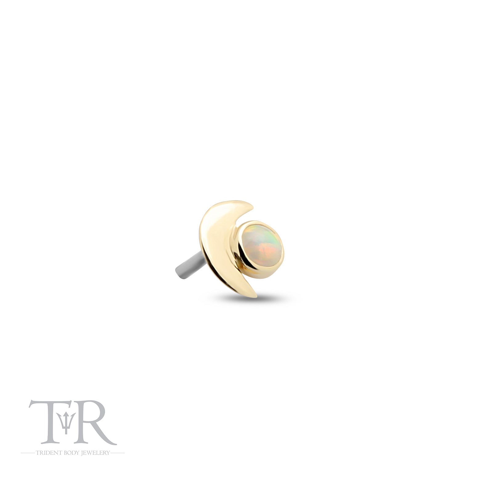 14kt Gold Threadless Moon & Opal Attachment