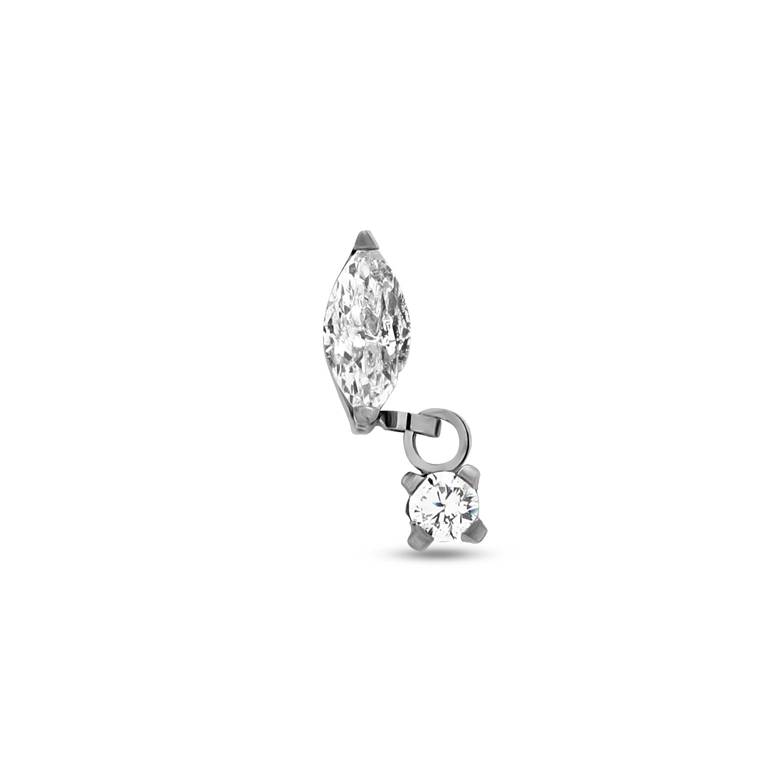 Trident Threadless 3mm Jewel Ovate w Jewel Dangle Attachment