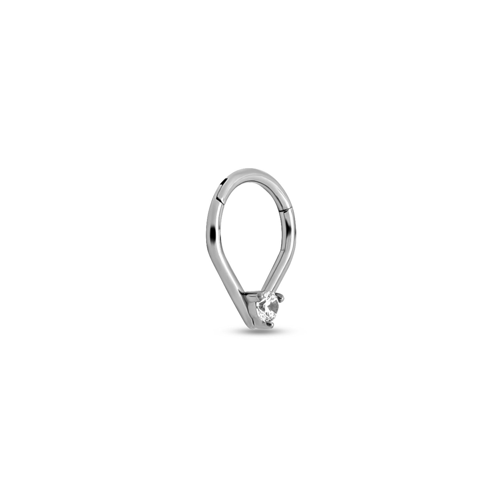 Trident Tear with Jewel Hinged Ring