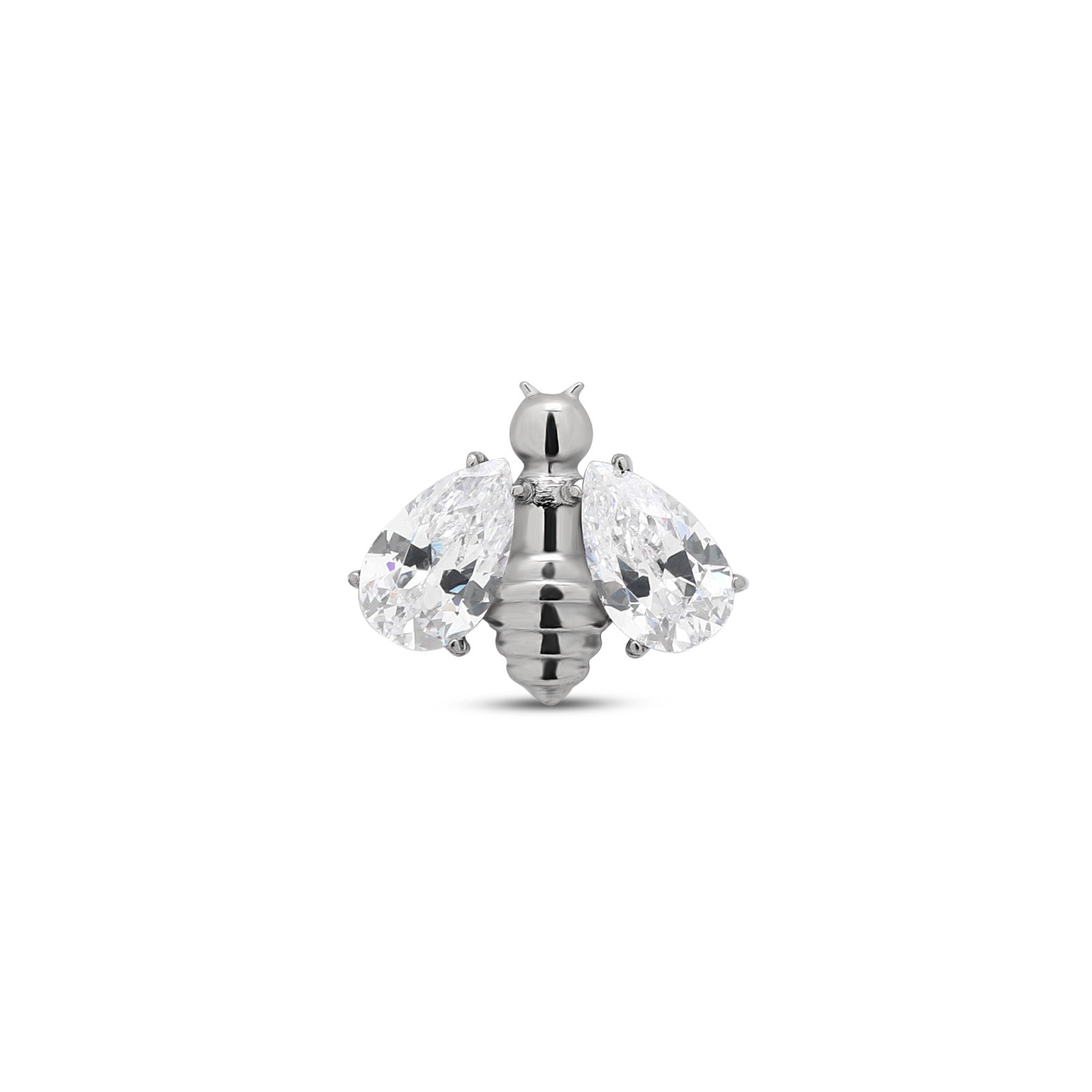 Trident Threadless Bee With Crystal Wings Attachment