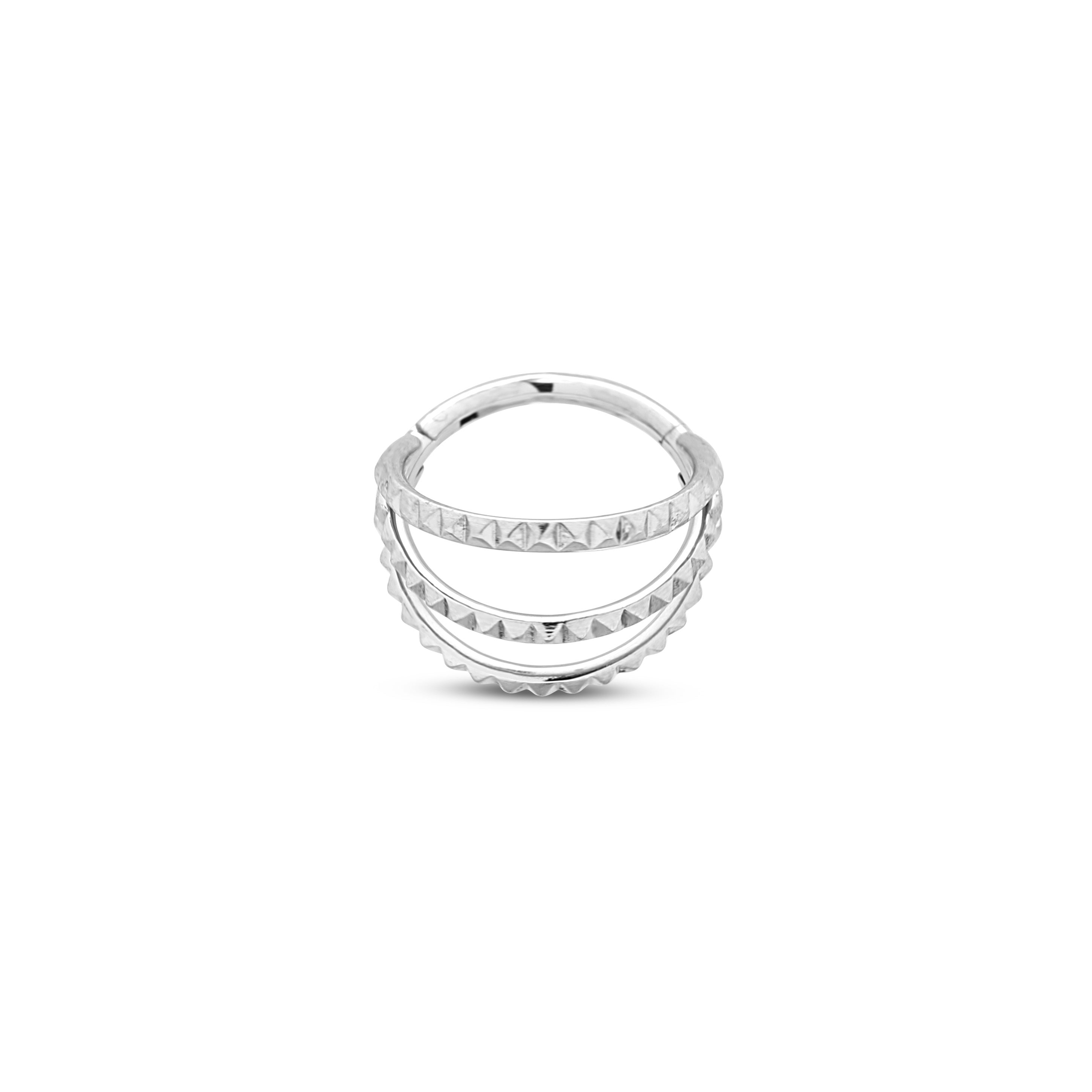 Trident Tiple Pyramid Hinged Ring