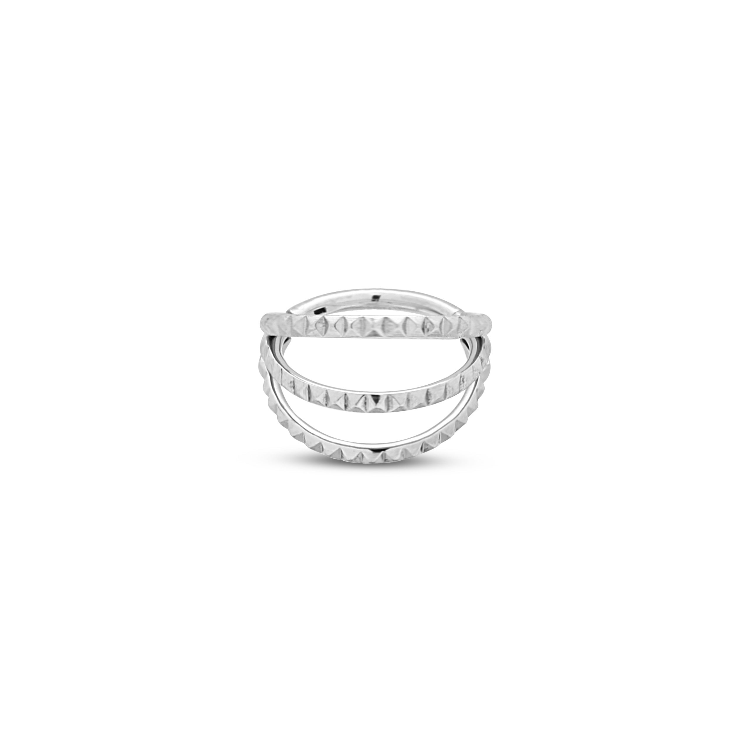Trident Tiple Pyramid Hinged Ring
