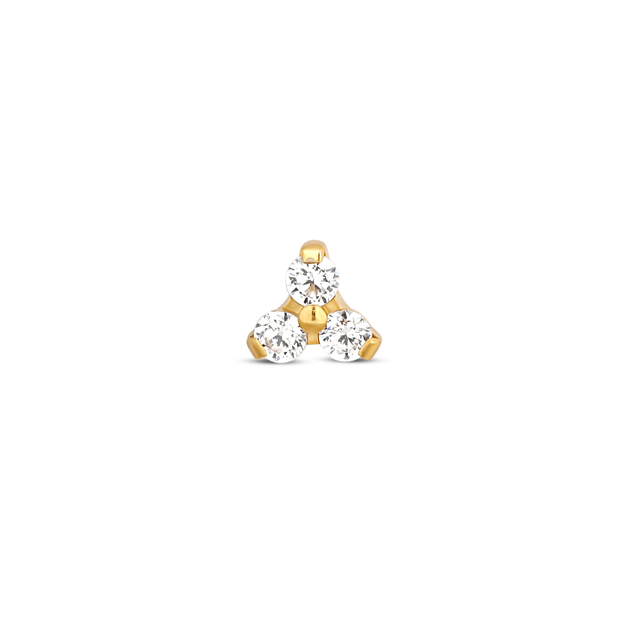 Trident 24kt Gold PVD Titanium Internally Threaded Trio Attachment
