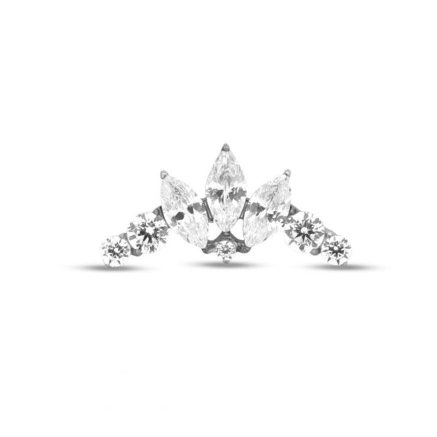 Trident Internally Threaded Marquis with 4 Stones Prong Set Attachment