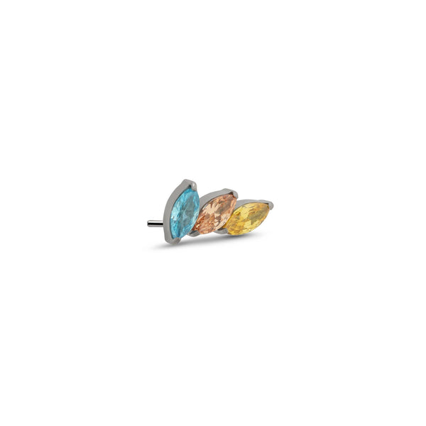 Trident Threadless Marquise Trio - Aqua, Orange, Yellow