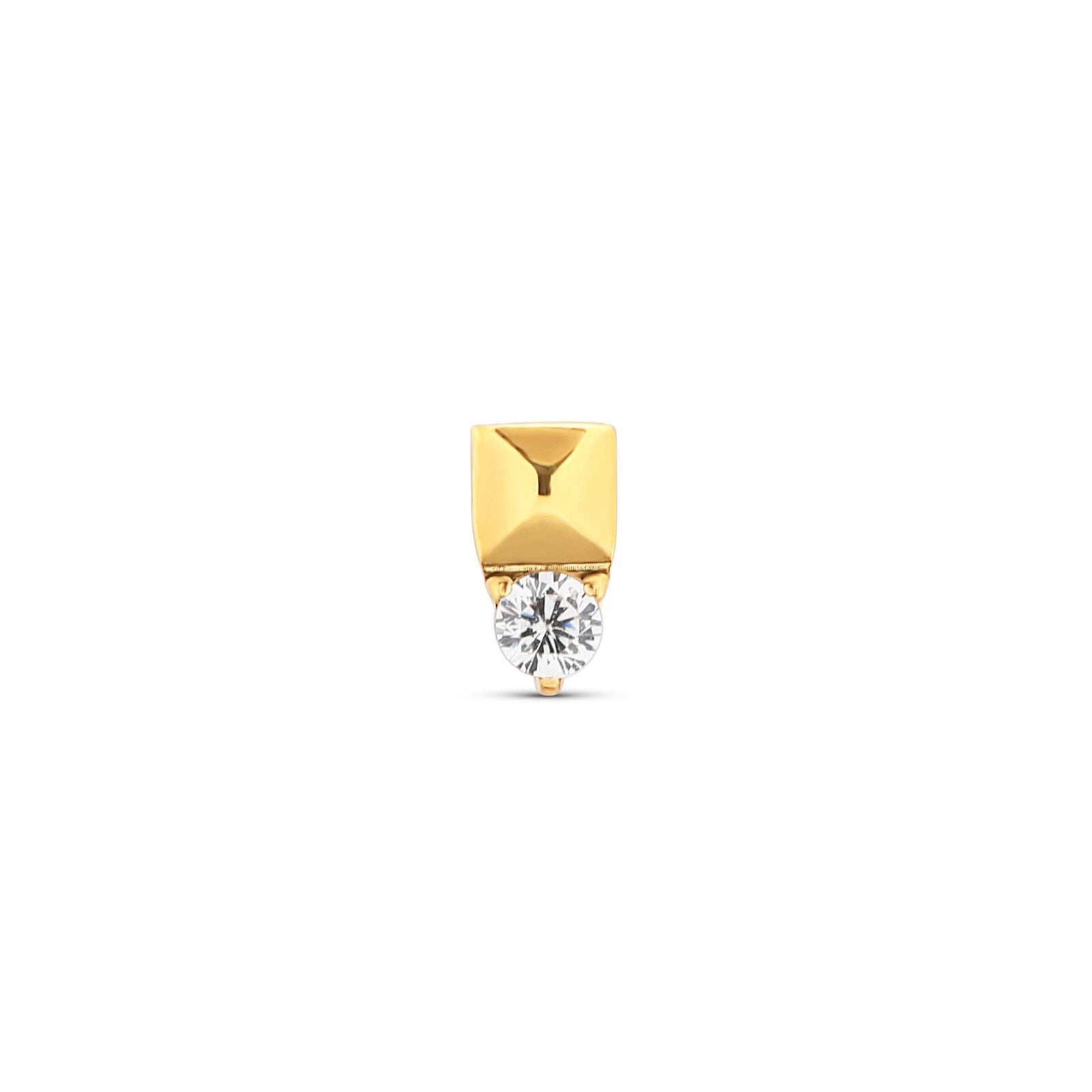 Trident 24kt Gold PVD Titanium Threadless Jewel Pyramid Attachment