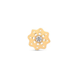 Trident 24kt Gold PVD Titanium Threadless Geometric Flower with Crystal Attachment