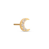 Trident Titanium 24kt Gold PVD Threadless Crescent Jewel Moon