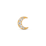 Trident Titanium 24kt Gold PVD Threadless Crescent Jewel Moon