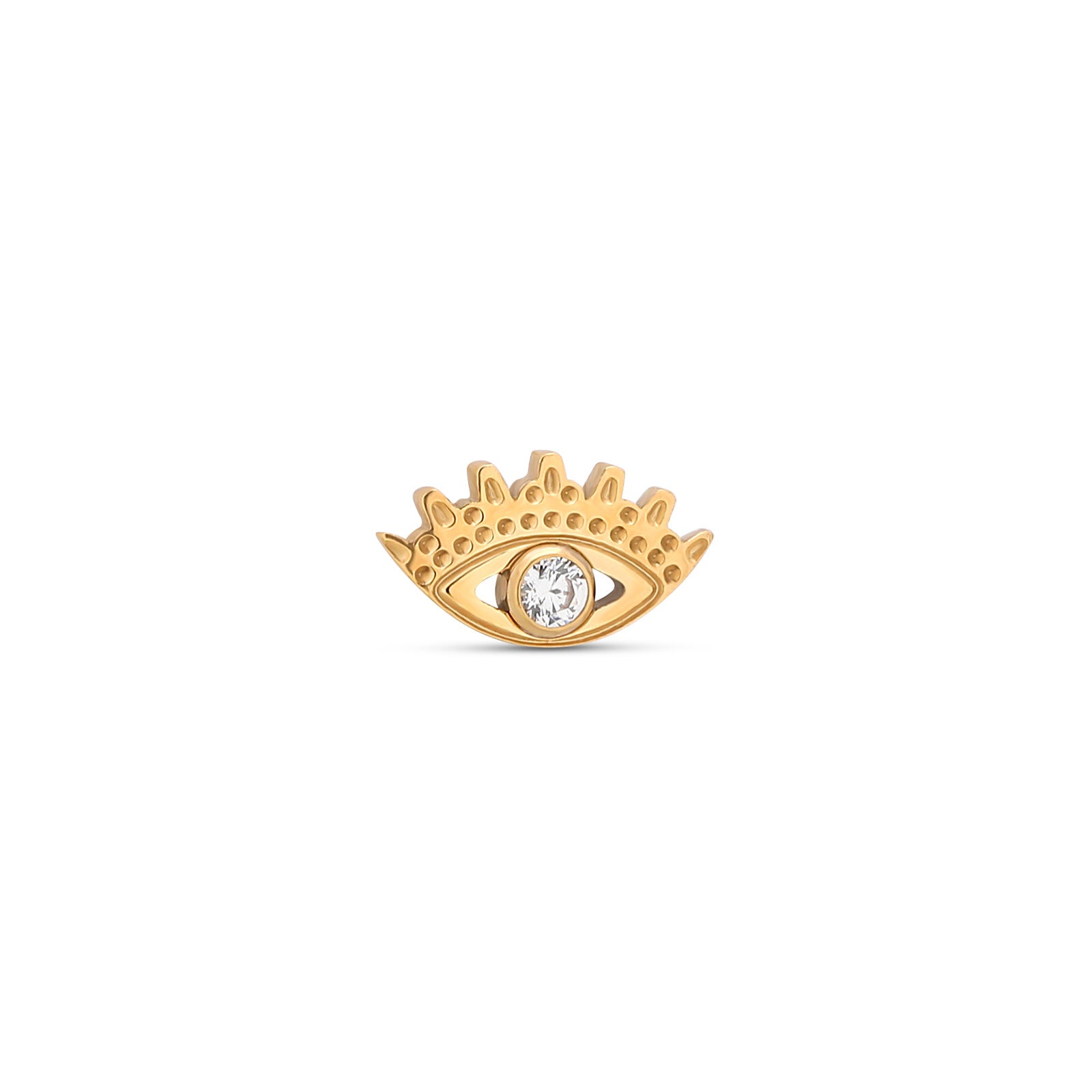 Trident 24kt Gold PVD Titanium Threadless Jewel Eye Attachment