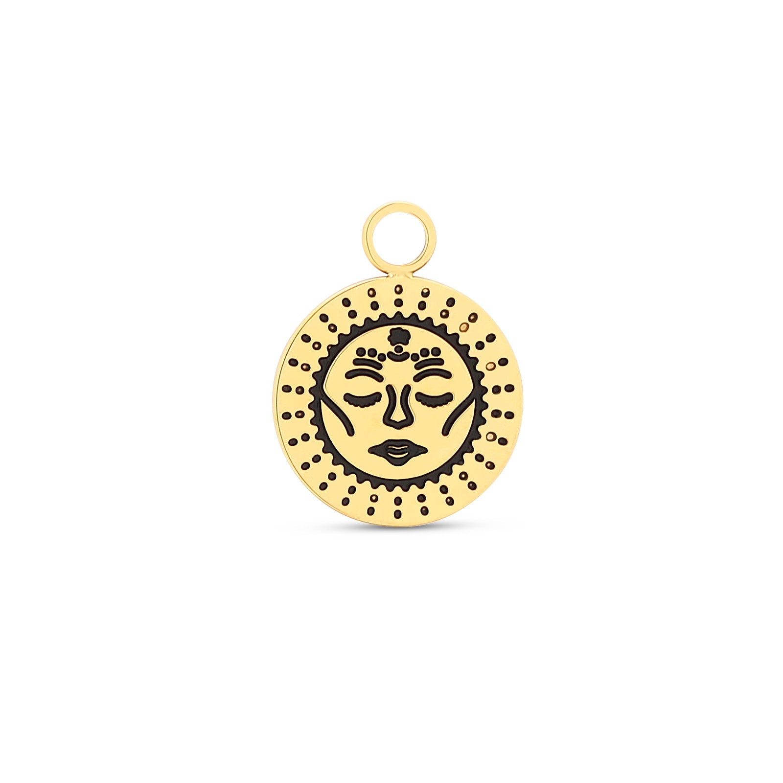 Trident 24kt Gold PVD Titanium Pendant Face Dangle