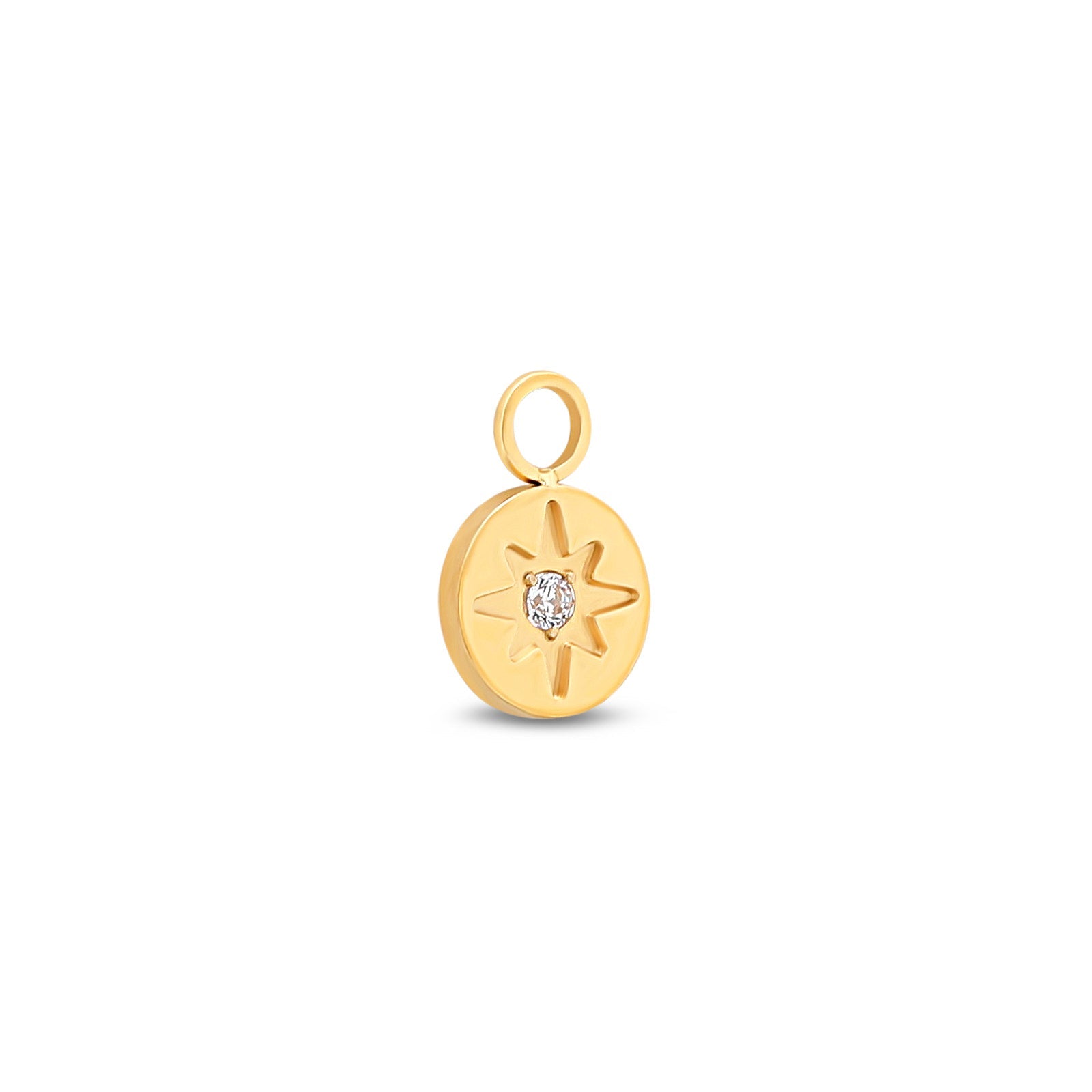 Trident 24kt Gold PVD Titanium Pendant Jewel Star Dangle