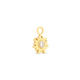 Trident 24kt Gold PVD Titanium Flower With Crystal Dangle