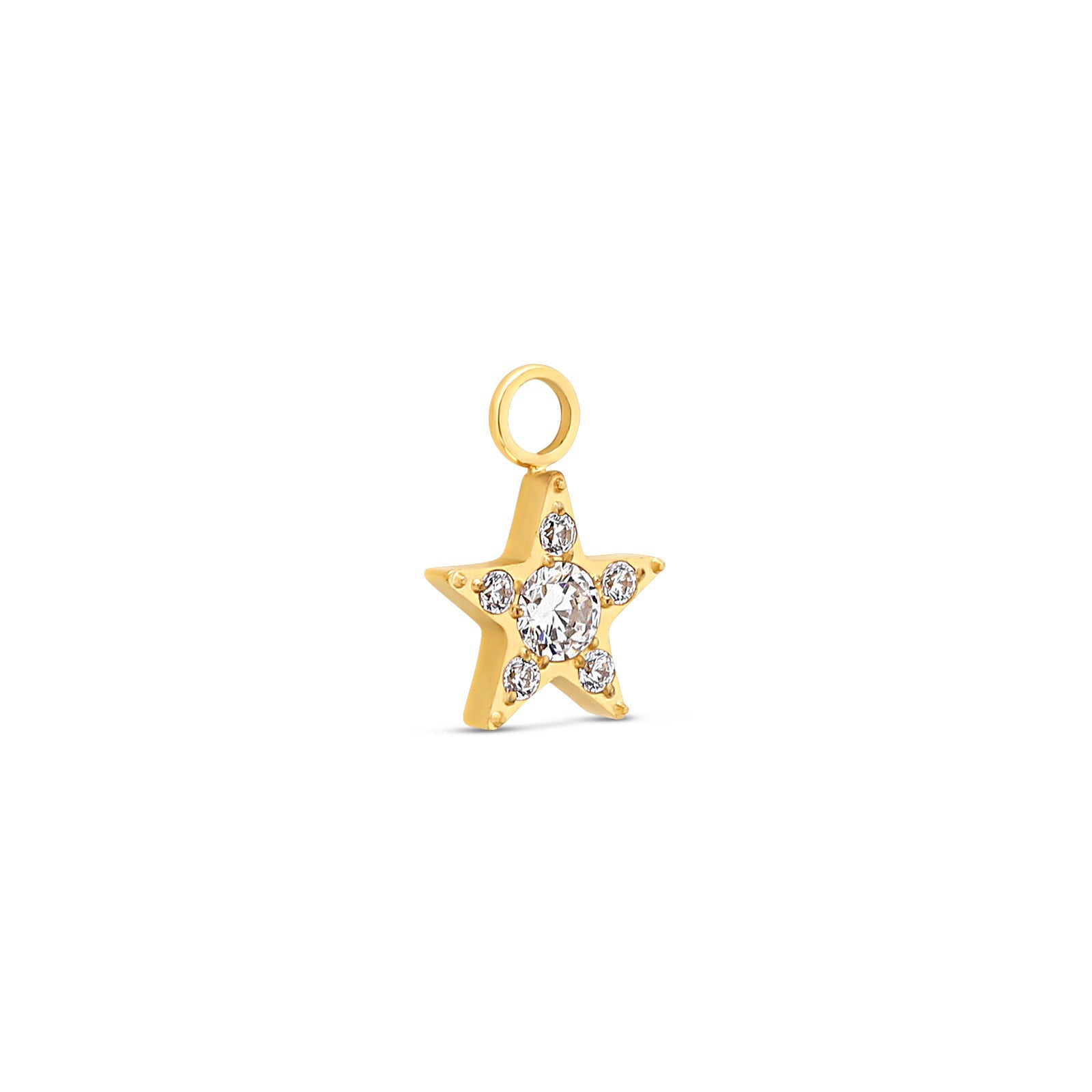 Trident 24kt Gold PVD Titanium Jewel Star Dangle