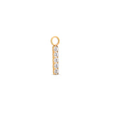 Trident Titanium 24kt Gold PVD Dangle 5 Jeweled Bar