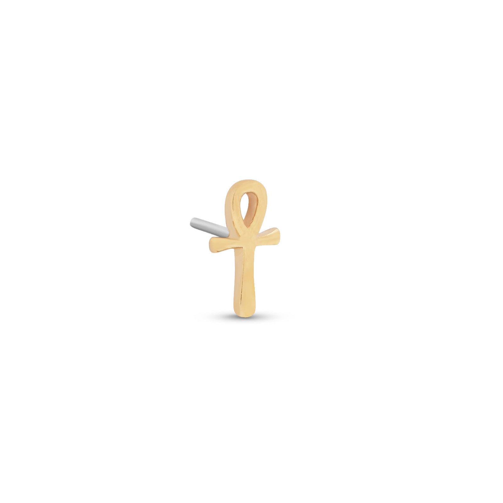 14kt Gold Threadless - Ankh
