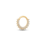 14kt Gold Paved Hinge Ring with Paved Prong Set