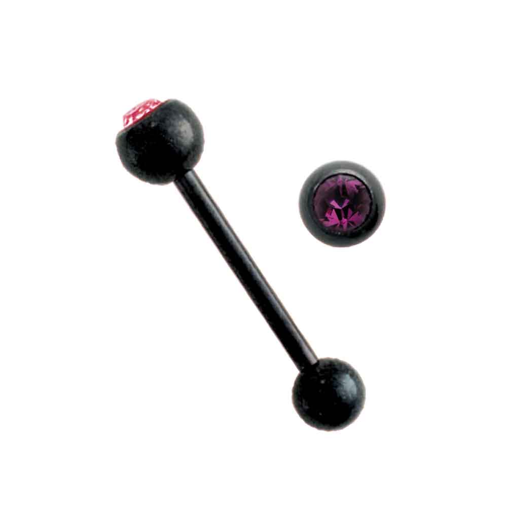 Straight Barbell w Jewel Blackline