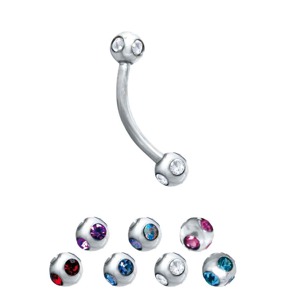 Curved w Gem Ball
