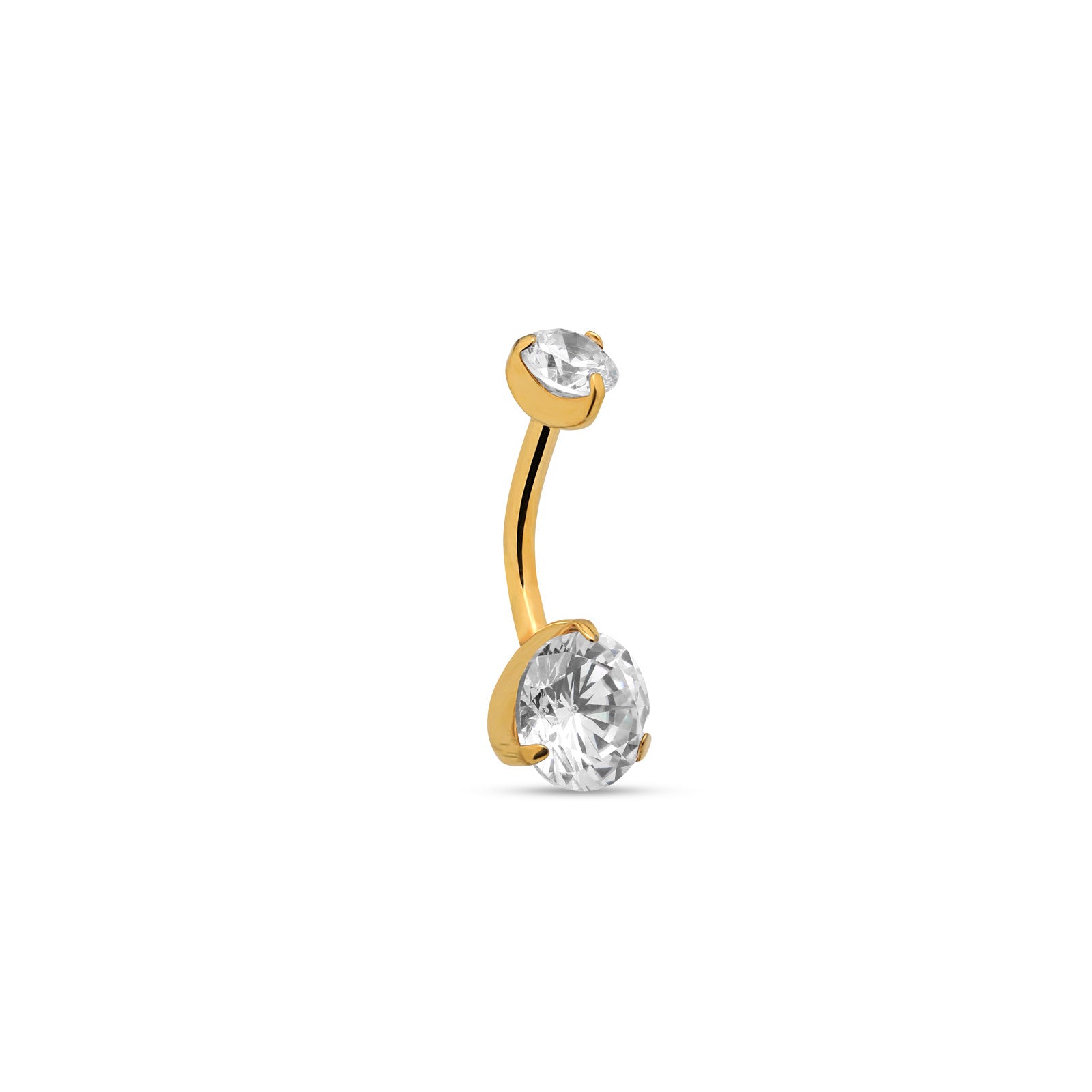 Trident 24kt Gold PVD Titanium Internally Threaded Prong Set Navel