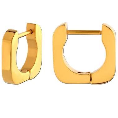 Gold PVD Ear Clicker Round Square