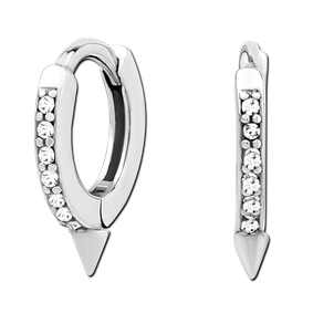 Surgical Steel Ear Cuff Jewelled With Spike 1.2mm x 8mm