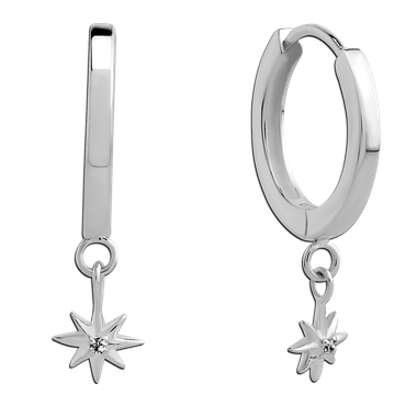 Steel Earring Clicker Star With Jewel 0.8mm x 10mm
