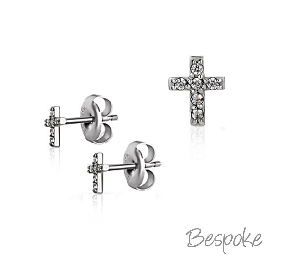Bespoke Earrings Cross 0.8mm - Pair
