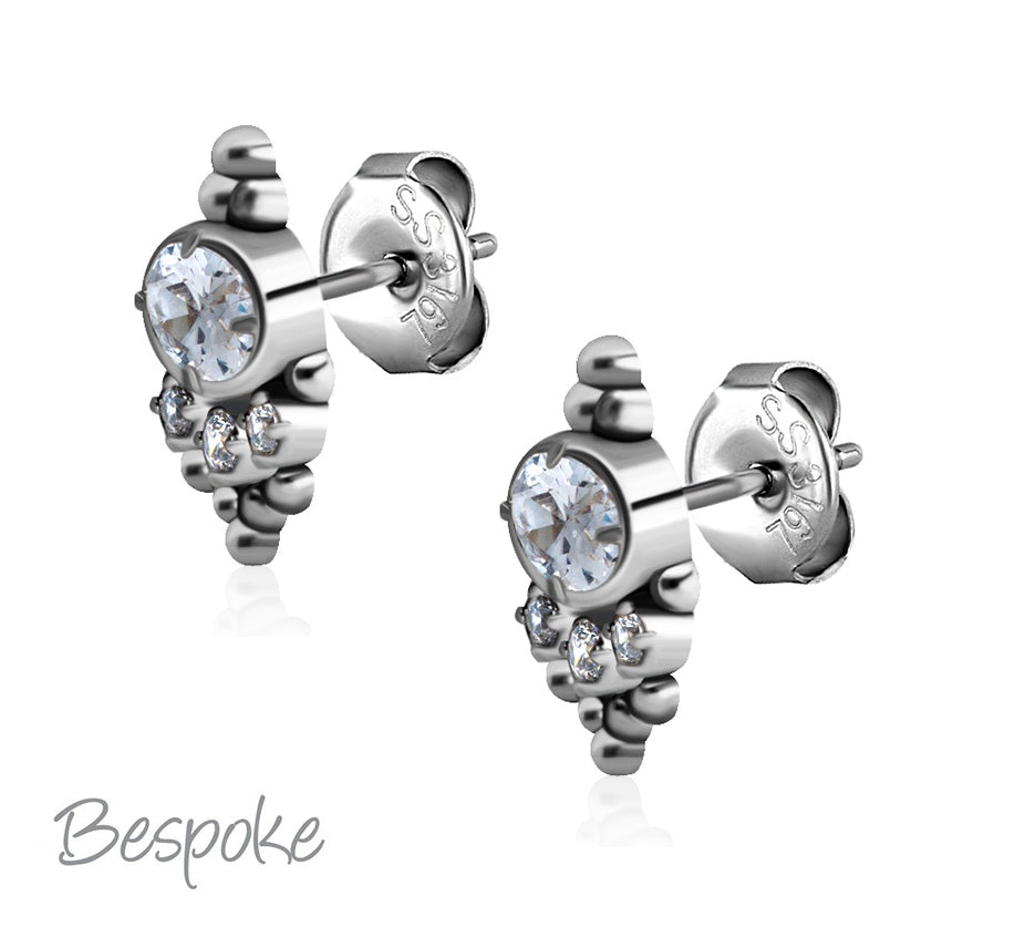 Bespoke Earring Pair Jewelled Cluster - Pair