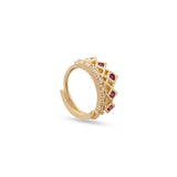 14kt Gold Jewel Crown Hinge Ring