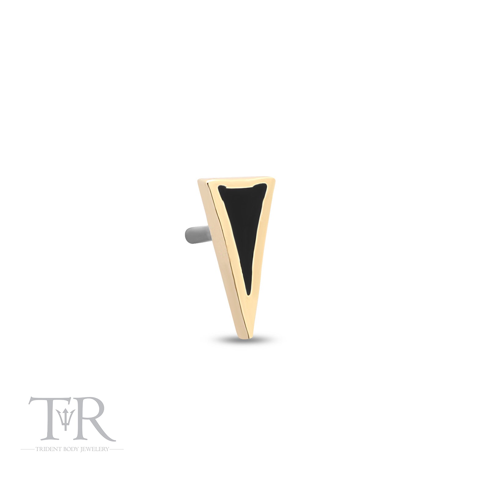 14kt Gold Threadless Jet Spike Attachement