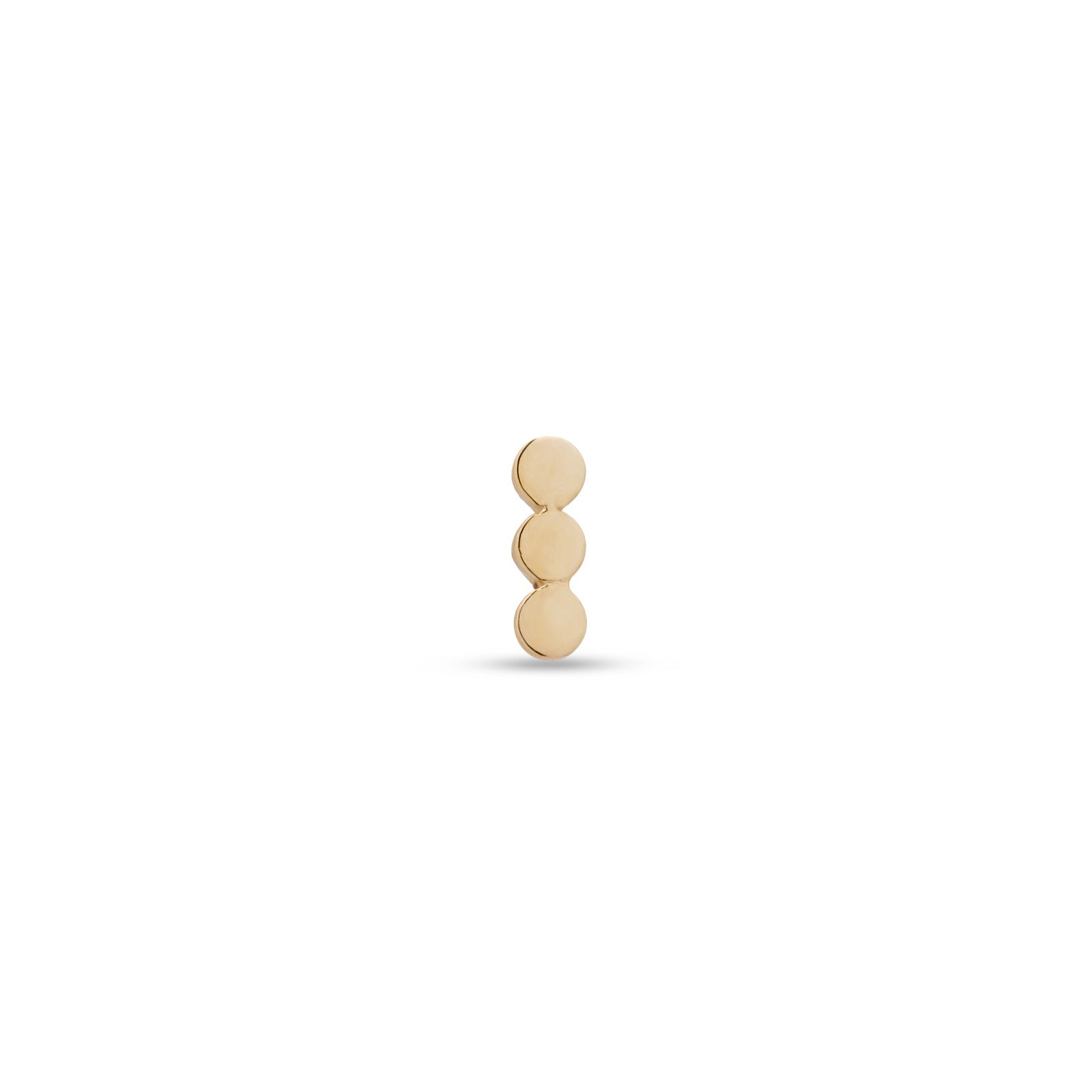 14kt Gold Threadless - 3 Flat Disc